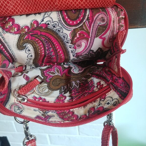 Latico genuine leather snakeskin look dark burnt orange small bag purse - Picture 11 of 16